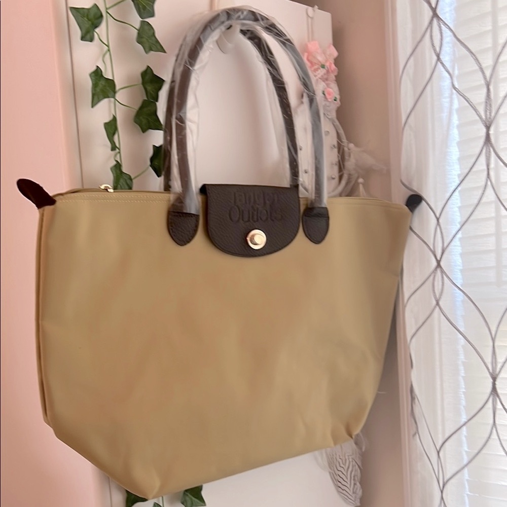 Tanger Outlet Large Khaki/Brown Tote Bag